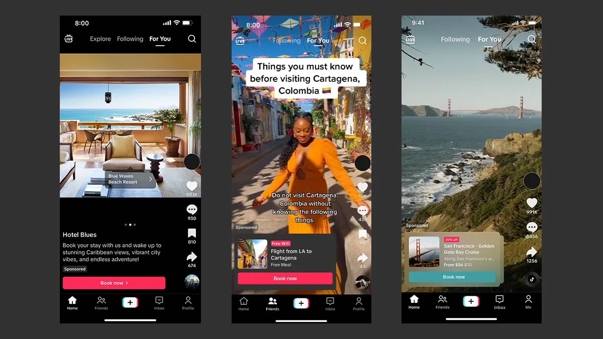 quảng cáo du lịch trên tiktok